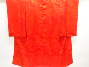 アンティーク　綸子鳳凰・鶴模様織り出し長襦袢